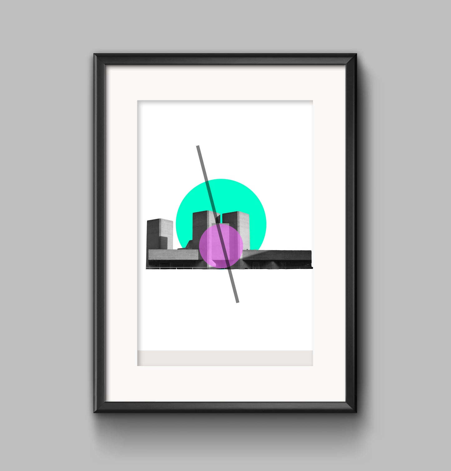 Abstract Brutalist Architecture Print: Modern Geometric Wall Art