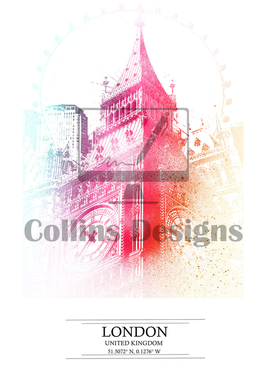 London Abstract Cityscape Print