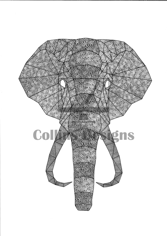 Geometric Elephant Print